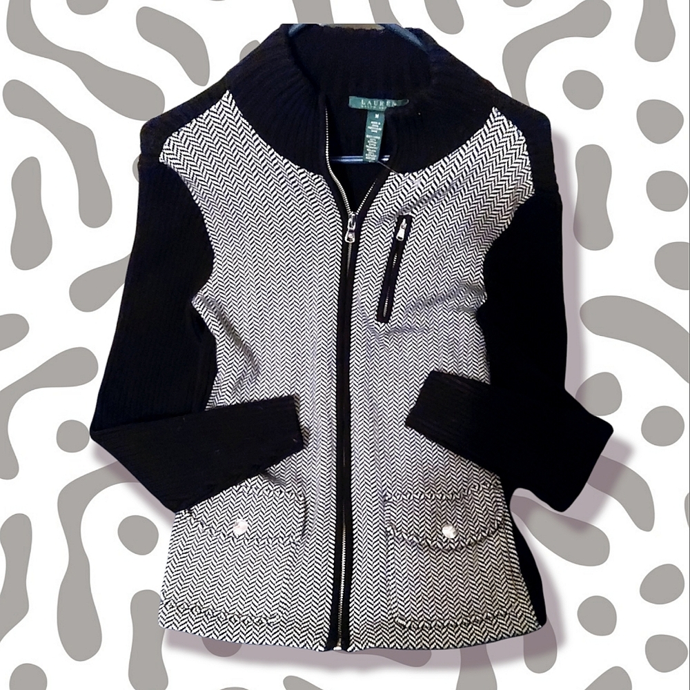 Lauren Ralph Lauren Zip Up Sweater Jacket/Cardigan